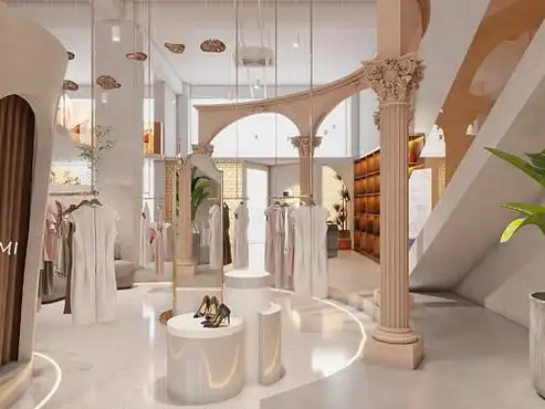 星夜设计--现代韩系奶油色系服装店