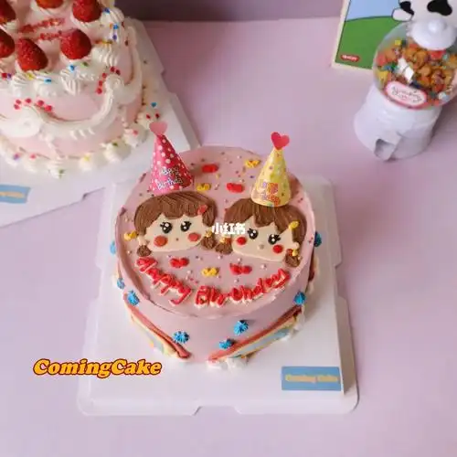 小女孩蛋糕双胞胎蛋糕闺蜜蛋糕