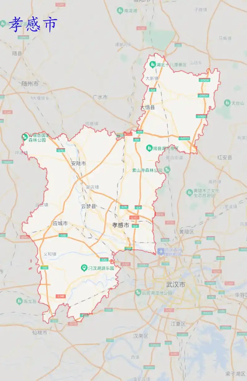 地理百科 区县市地图轮廓.孝感市,湖北省辖地级市,市境位于北 - 抖音