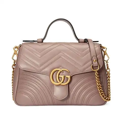 gucci古驰ggmarmont系列女士粉色牛皮通用款女包
