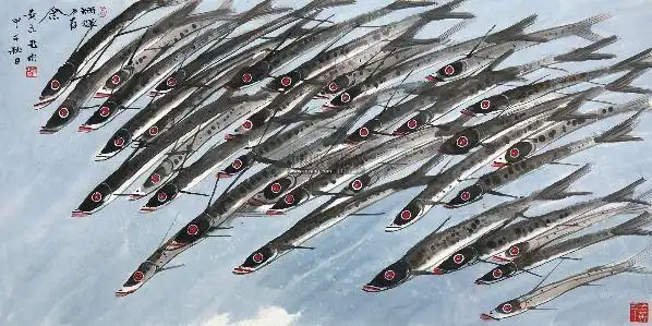 群鱼 镜框 设色纸本 - 116723 - 中国书画 - 2012年秋季拍卖会 -中国