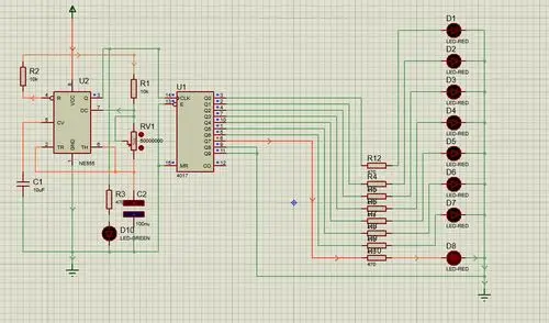 ne555cd4017流水灯proteus仿真设计