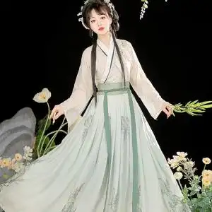古装宋代宋制三件套古筝演出服夏季薄款中国风星空十二破少女汉服