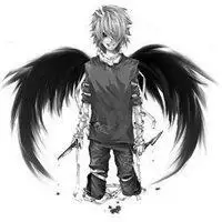 恶魔头像带翅膀黑白男生【点击鼠标右键下载】