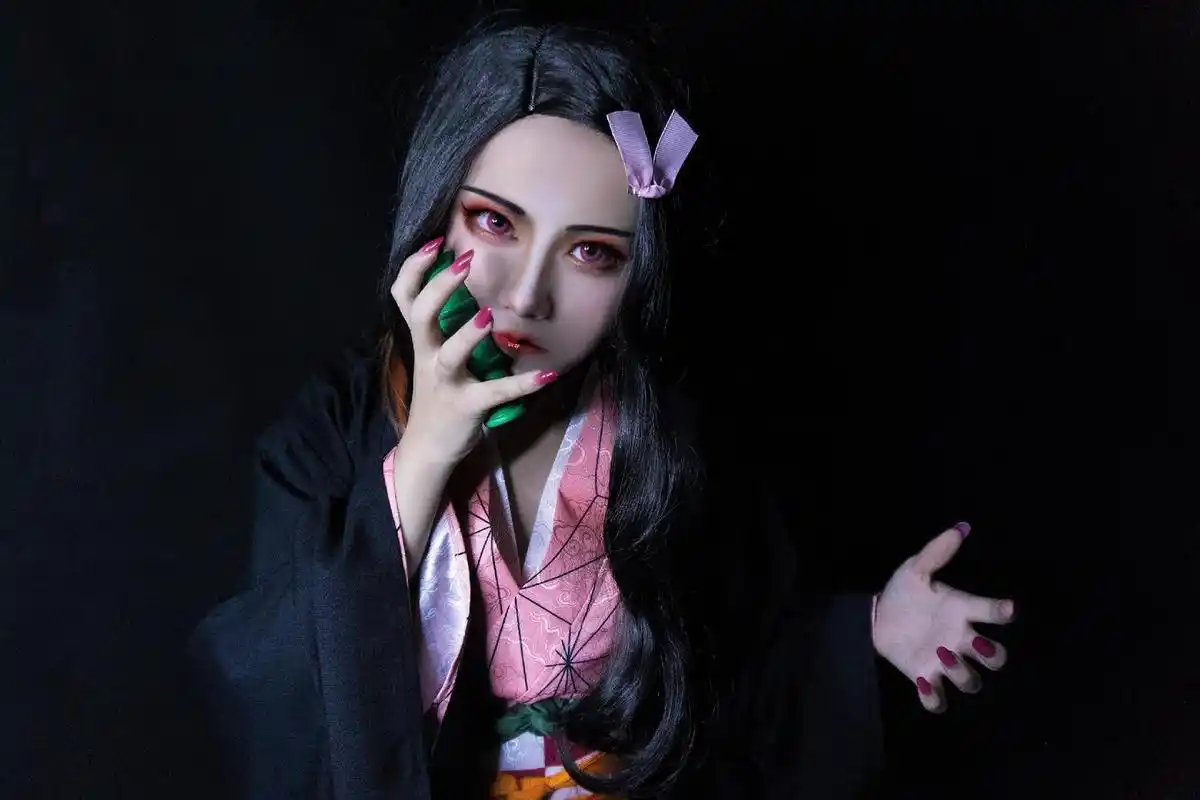 「鬼灭之刃」灶门祢豆子cos,这是不是你想要的妹妹