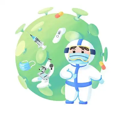 新冠病毒医生抗疫口罩防护服疫情png素材体温枪防护服