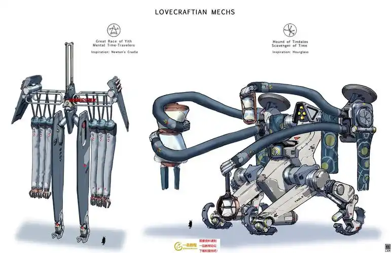 画师sheng lam机器人概念设计手绘彩稿原画插画