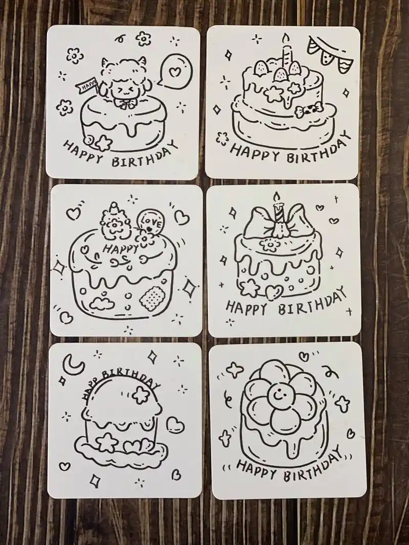 简笔画|送朋友生日礼物必备可爱小蛋糕贺卡 前面画了很多组星座主题