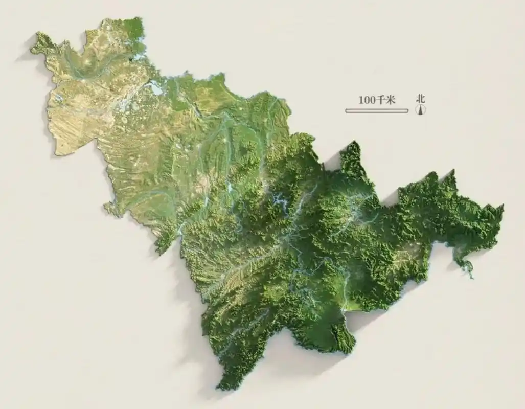 吉林省立体地形图