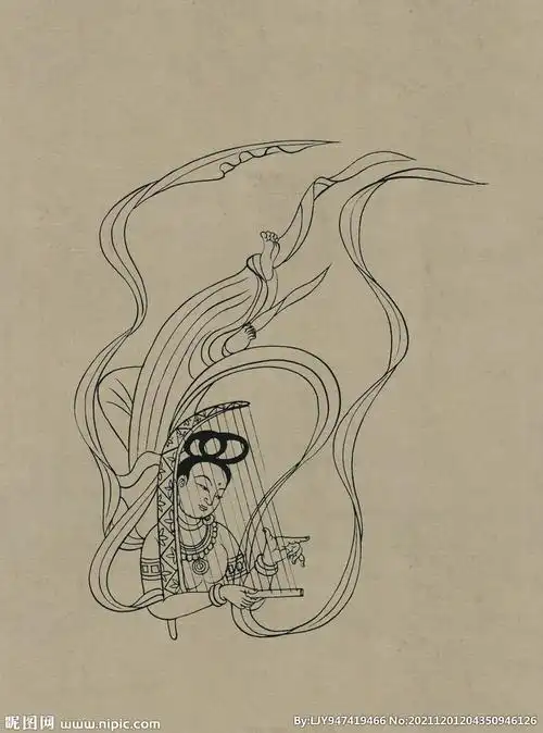 莫高窟404窟 隋 飞天伎乐