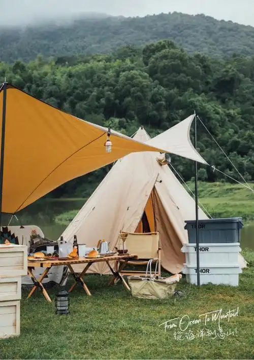 vidalido炎帐户外露营2-4人复古金字塔印第安棉布帐篷柴火炉帐篷