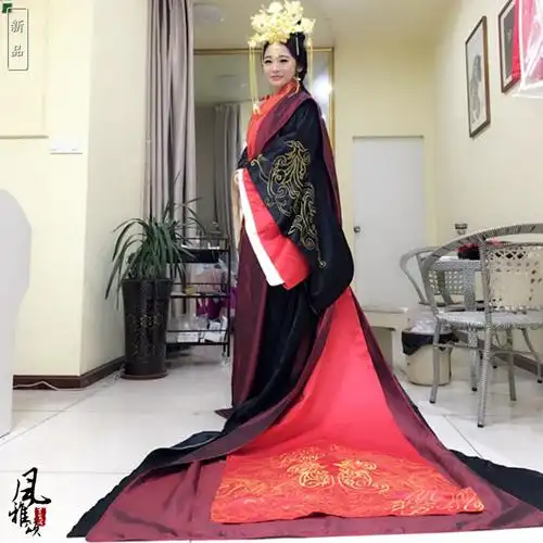 汉朝汉服嫁衣古代中式婚礼婚服皇后凤冠霞帔喜服新娘卫子夫演出服