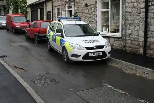 badly parked new police car - north wales police cx11 enh