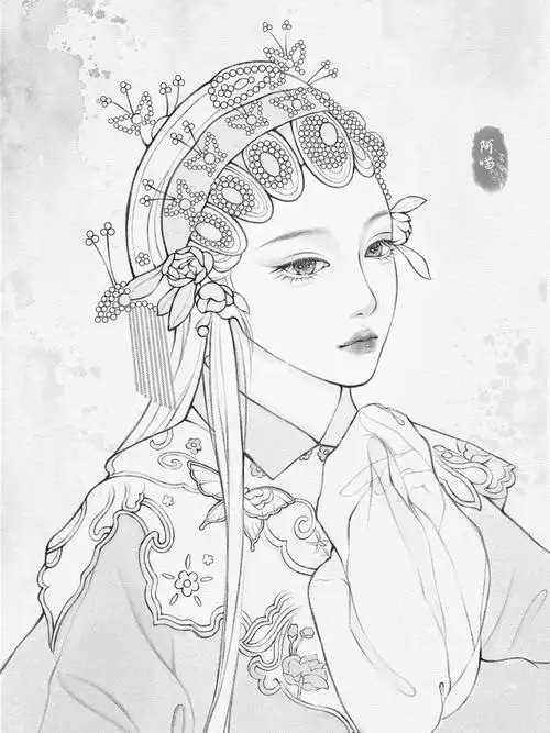 穿着那件花影重叠的衣陷在那段隔世经年的梦#procreate绘画  #古风