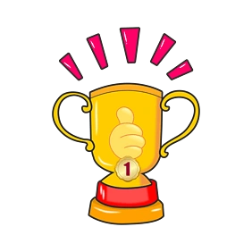 奖杯卡通矢量手绘可改色第一名