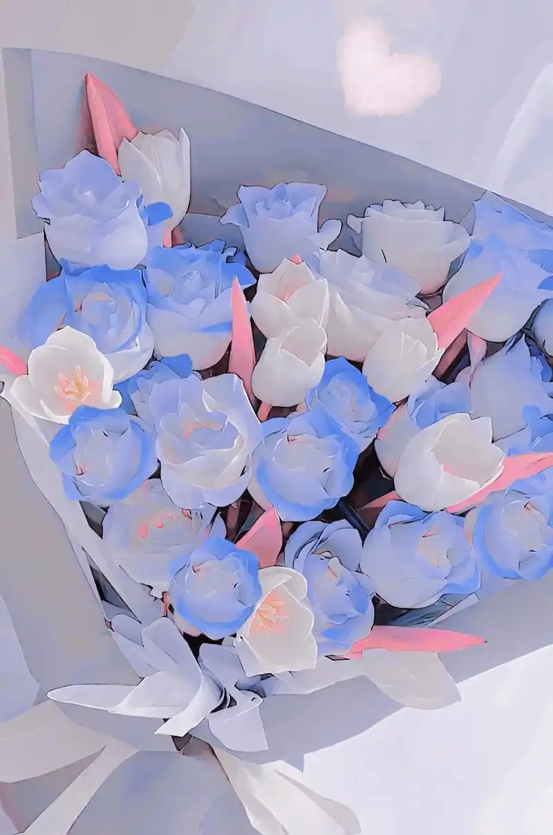 高清壁纸 #碎冰蓝玫瑰 #潮图 - 抖音
