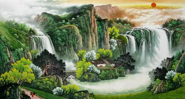 聚宝盆山水旺财画!