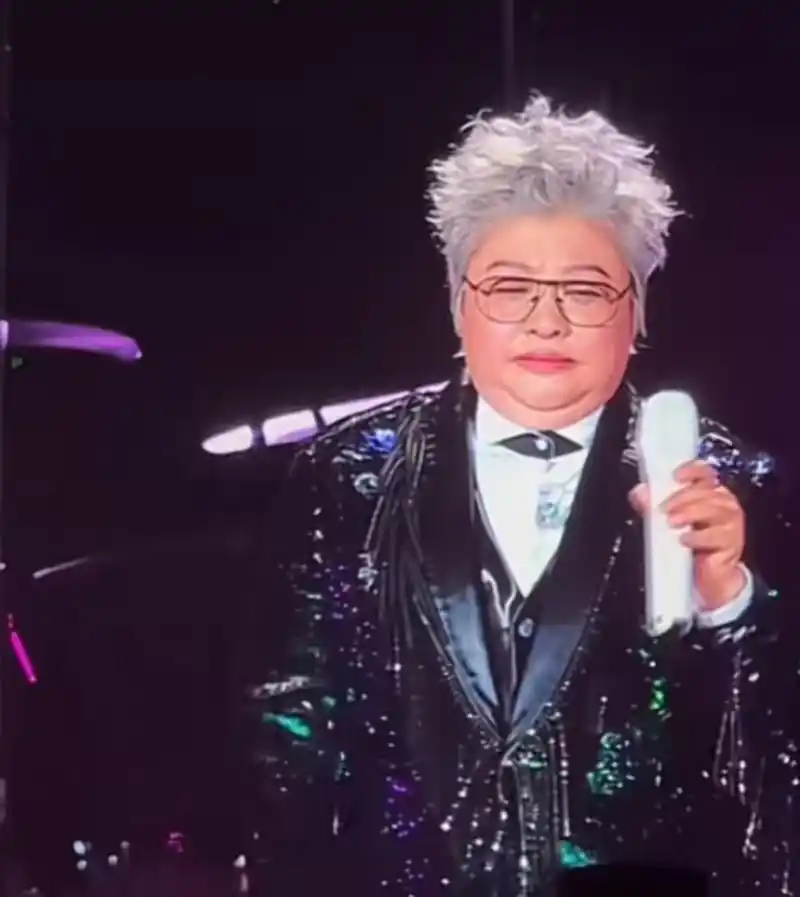 近日,有网友晒出一段韩红演唱会的视频,当天她穿着演出服,头发染成了
