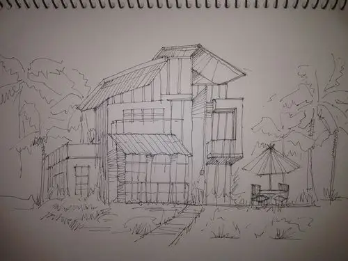 一些平时的房屋风景速写|纯艺术|绘画|lady江家的丘 - 原创作品