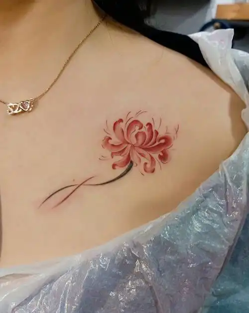 彼岸花纹身图片_肩部纹身图案(2)_甘肃省天水市纹身店-针艺轩纹身