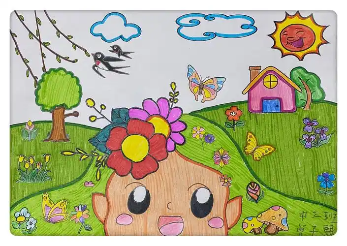 中三班主题画《我眼中的春天》