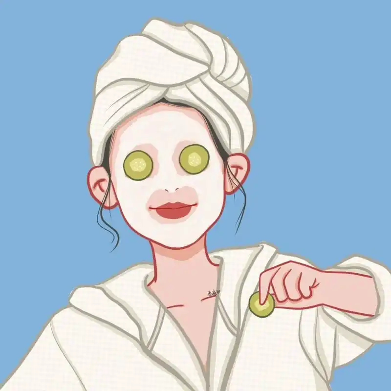 插画 | 头像 | 美白面膜敷起来 图片可做个人头像,个人壁纸 禁止商用