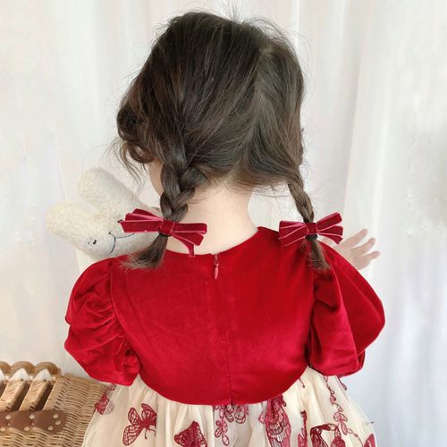 女童发饰蝴蝶结发圈女童头饰可爱双马尾公主头绳女儿童过年头饰