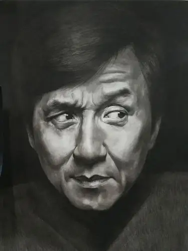 写实素描《成龙》