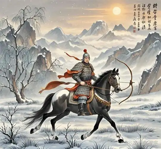 风劲角弓鸣,将军猎渭城. 草枯鹰眼疾,雪尽马蹄轻