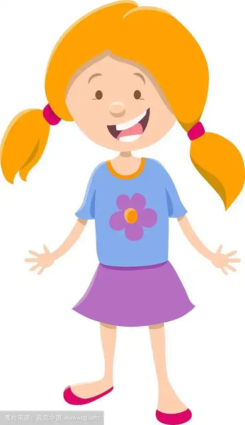 可爱的小女孩卡通人物