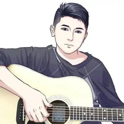 弹吉他 情侣头像 写实 板绘 男头像