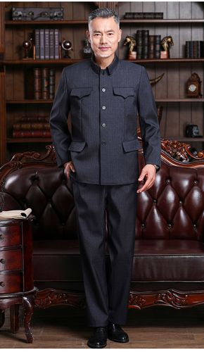 人上衣春秋装唐装外套爸爸装老年中山服爷爷装轻奢侈品男装联名旗舰店