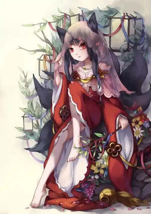 六尾玄狐|雨玖子的古风pixiv插画图片