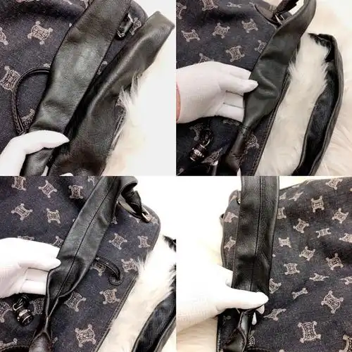 celine赛琳牛仔拼皮大容量手提单肩包_【95新】新_2569元_-心上