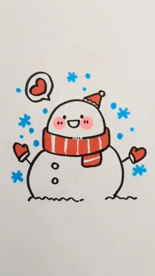 简笔画  #雪人