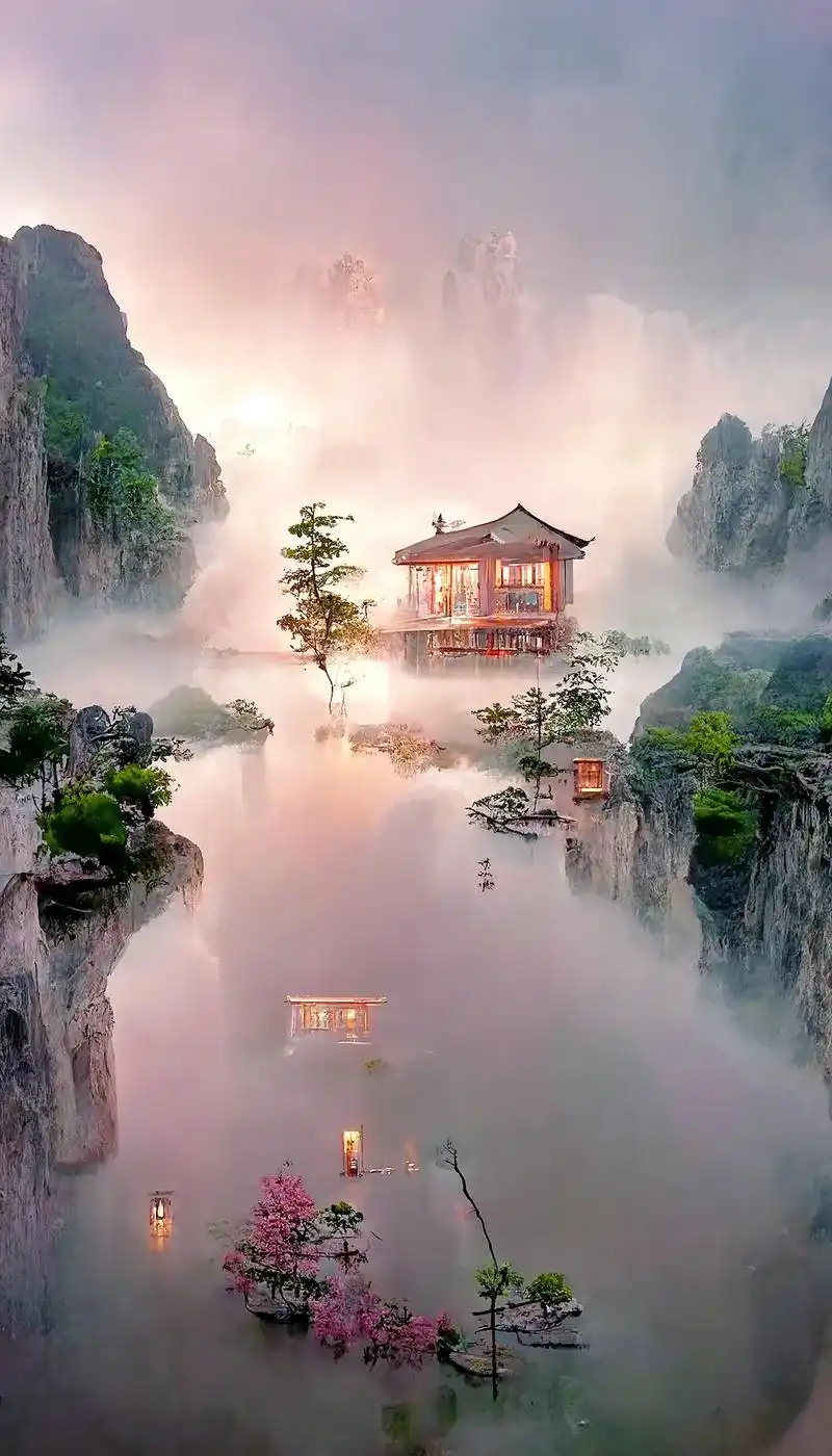 世外桃源,人间仙境美如画!#抖音图文来了 #唯美诗词  - 抖音