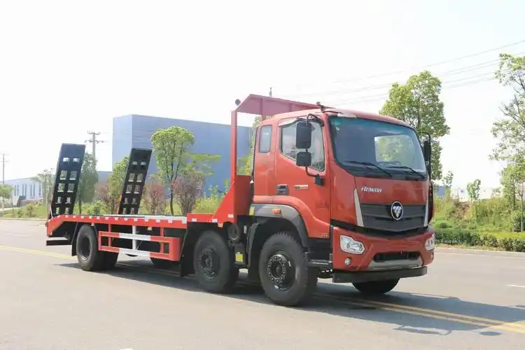 福田小三轴平板运输车价格 低平板运输车厂家 短轴距平板车