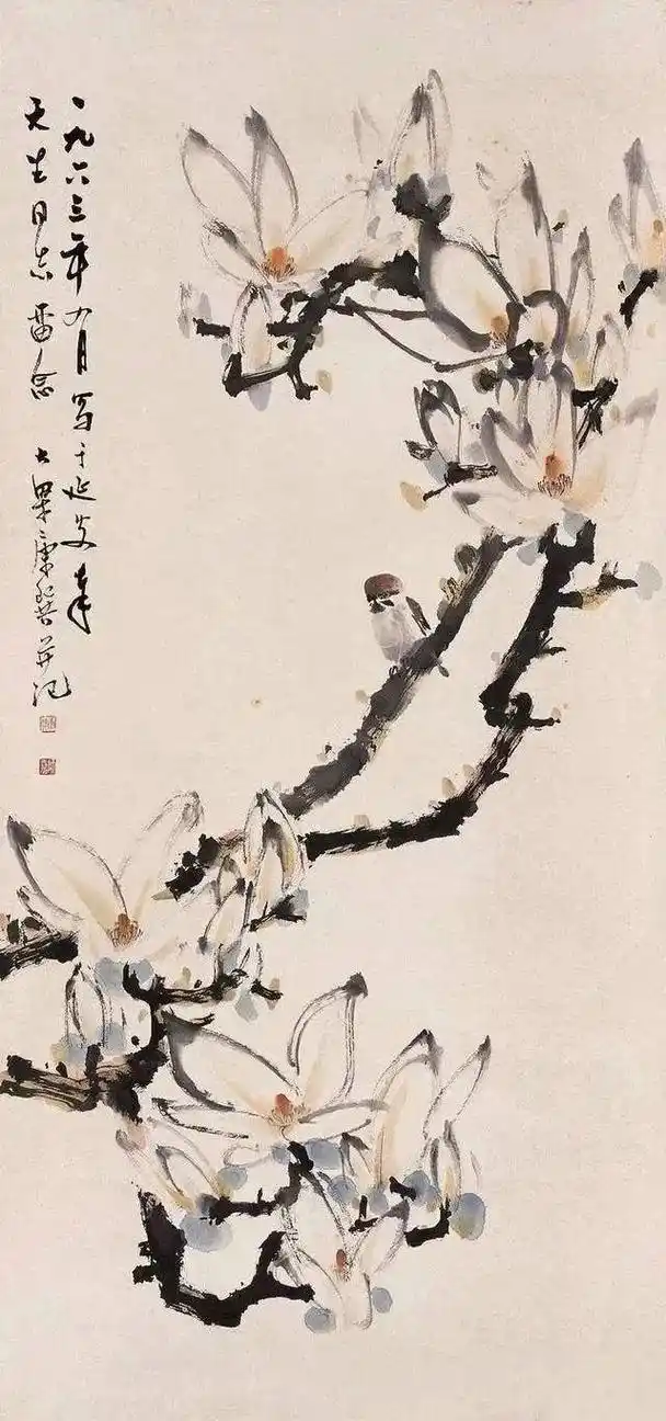 国画名家笔下的玉兰花欣赏