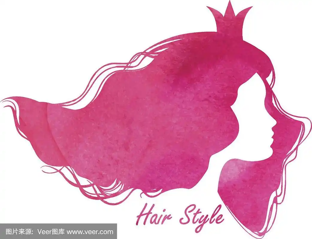 女人,矢量,绘画插图,人的头部,头发