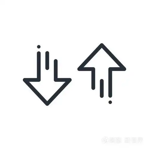 上下箭头. 白色背景上的线性矢量图标.