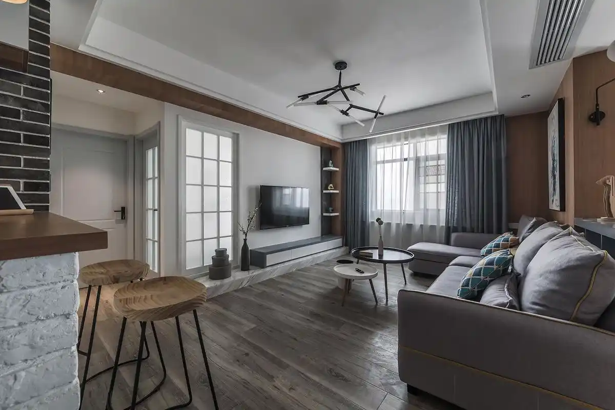 现代北欧风格三居客厅装修效果图