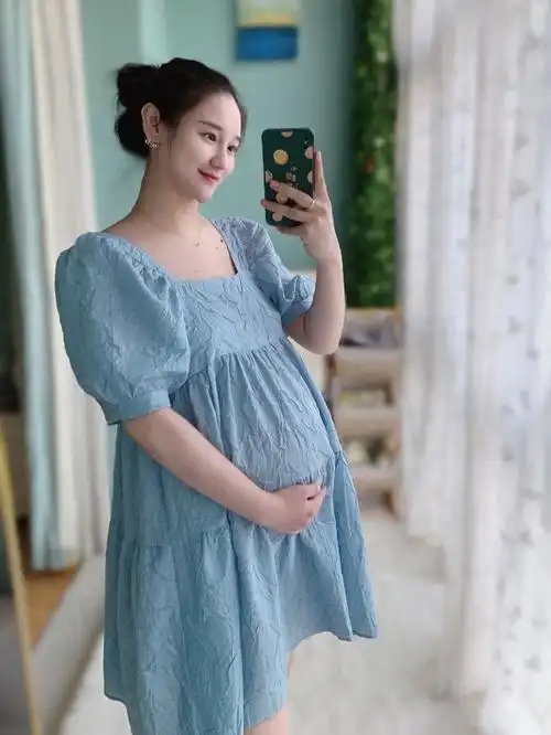 点也不透遮肉又遮肚#孕期穿搭也要美美美  #孕期  #孕期日记  #仙女裙