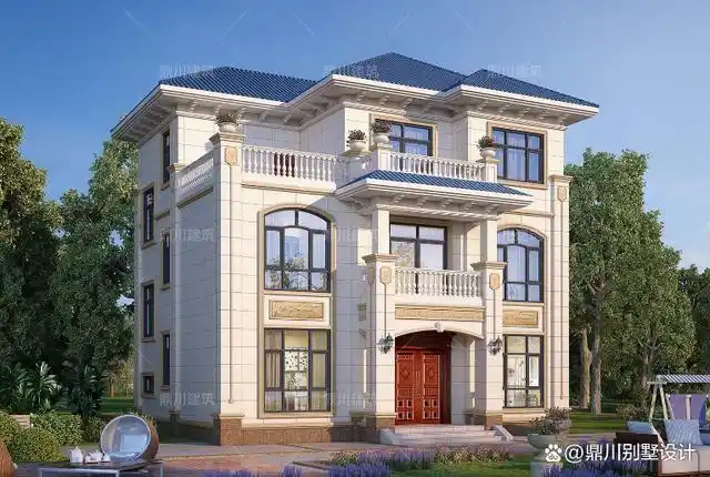 113平三层别墅,占地小建出豪华气派效果,最受欢迎的三层户型