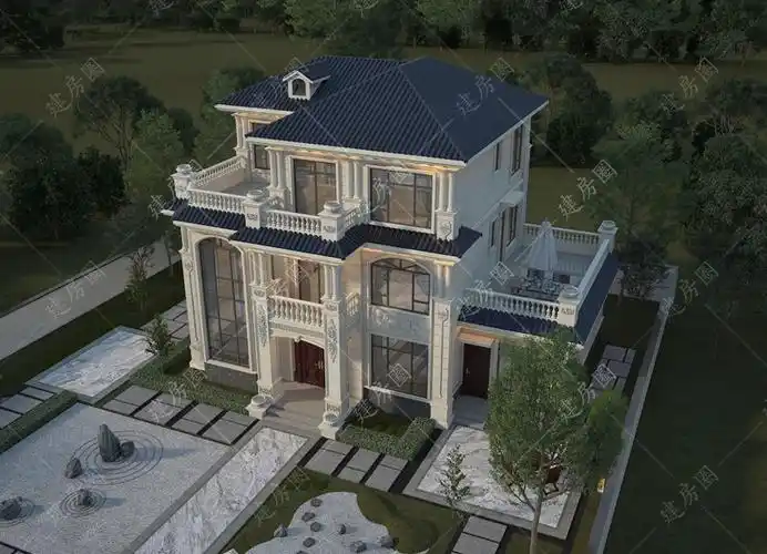 农村三层欧式别墅外观图片