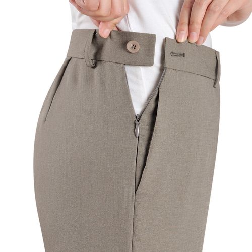 旁开口侧拉链中老年女裤高腰直筒大码宽松妈妈裤子夏季薄款女西裤