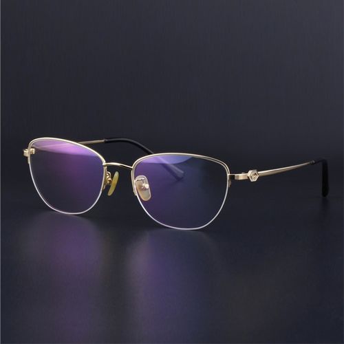 18k黄金眼镜架 贵金属女款半框纯金近视框私人定制 送礼精品眼镜