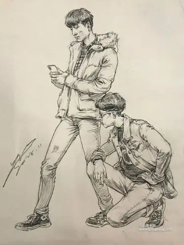 走心的速写人物作品,可作临摹的速写人物图片