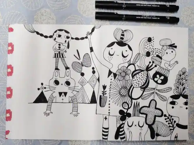 黑白画线条练习临摹helendardik19