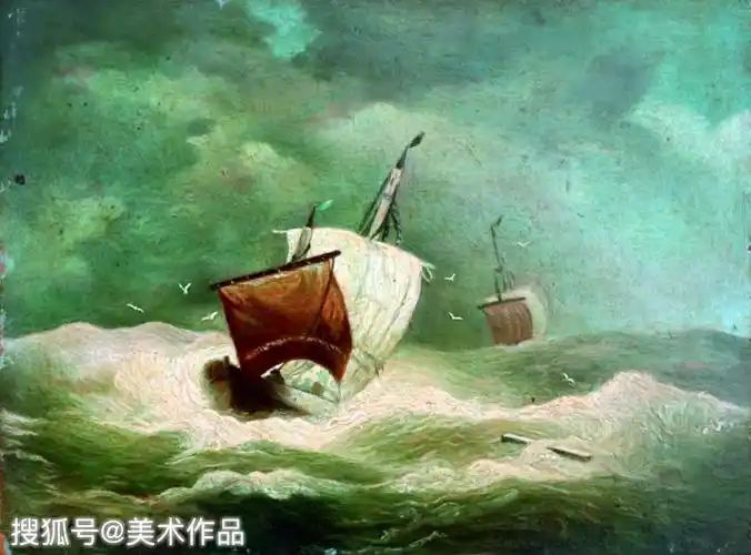 暴风雨海上的船只-安德烈亚斯·阿肯巴赫|美术作品