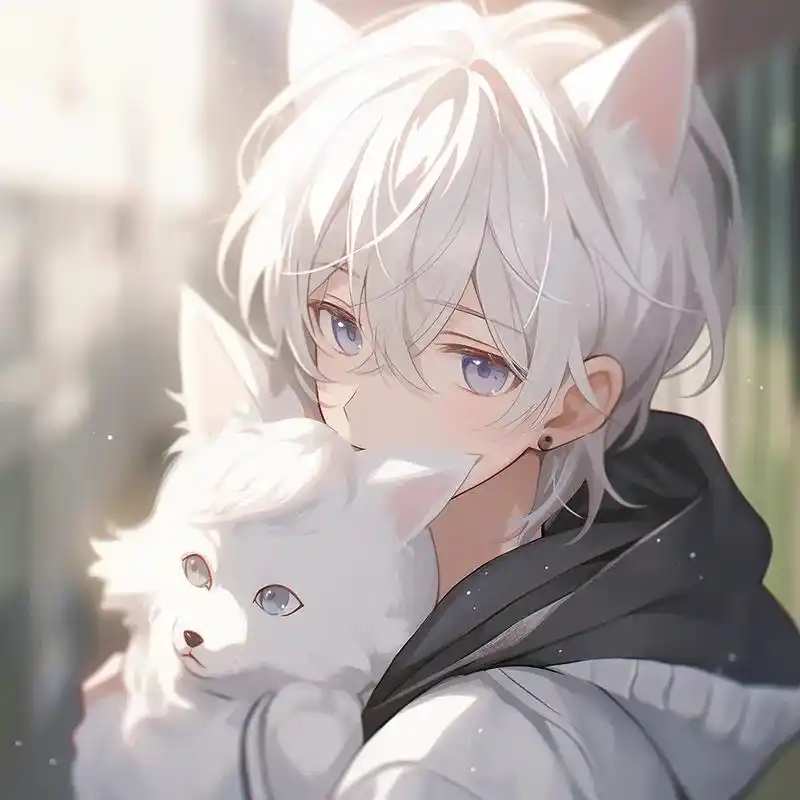 白狐.#二次元 #优质头像 #ai绘画 - 抖音